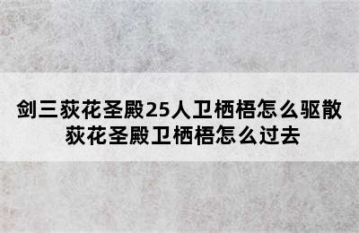 剑三荻花圣殿25人卫栖梧怎么驱散 荻花圣殿卫栖梧怎么过去